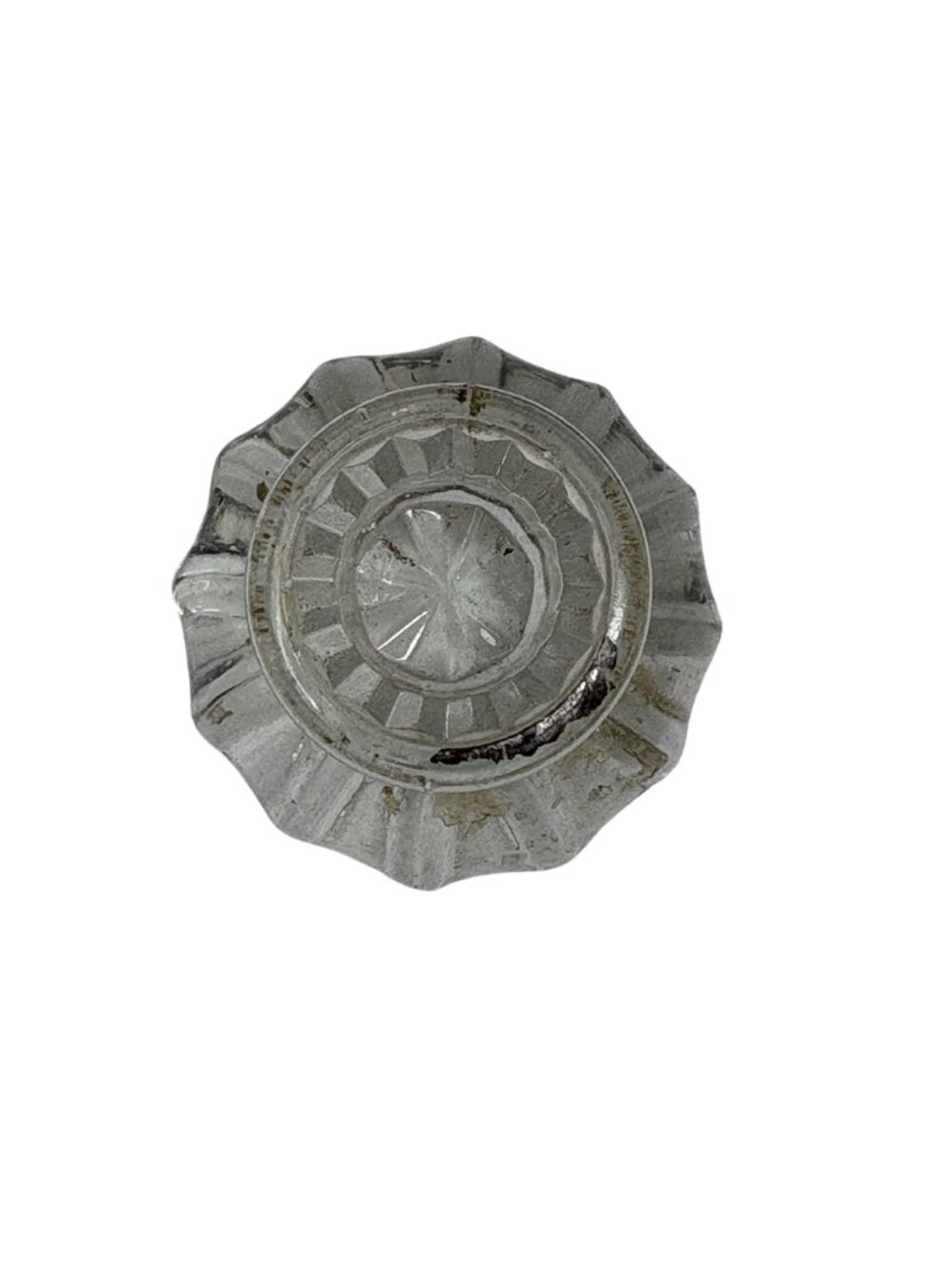 Vintage Clear Glass Fluted Doorknob Replacement With Faceted Design No Hardware - Picture 8 of 11